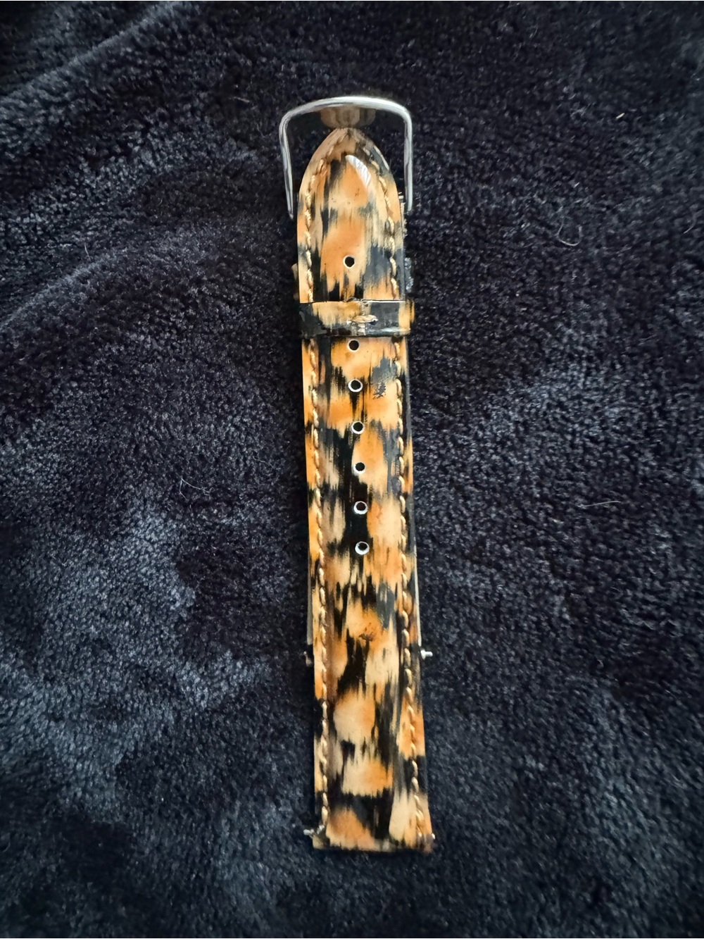 Michele Stylish Leopard Print Genuine Leather Watch Strap - Tan & Black